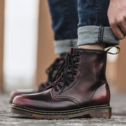 8-eye cowhide leather lace-up boots, view 8