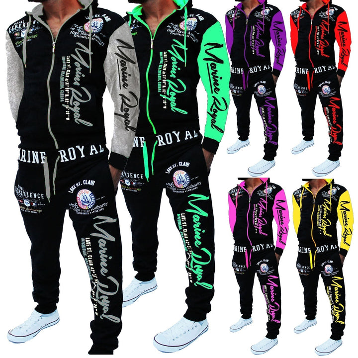 Men's 2-piece zip-up tracksuit sweat suit, main product image