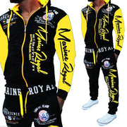 Men's 2-piece zip-up tracksuit in yellow