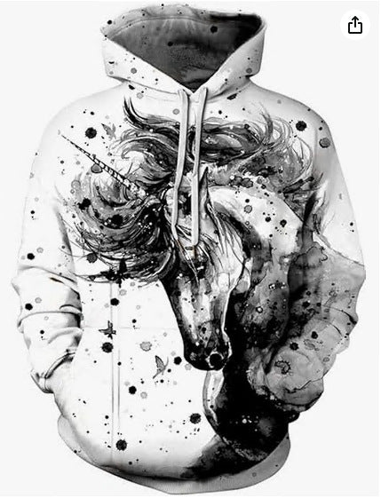 Men's 3D digital print hoodie sweatshirt, design F02