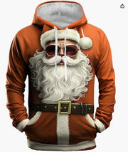 Men's 3D Santa Claus Christmas print hoodie, design 2