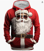 Men's 3D Santa Claus Christmas print hoodie, design 5