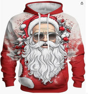 Men's 3D Santa Claus Christmas print hoodie, design 6