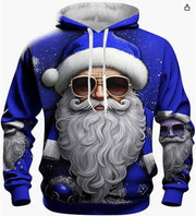 Men's 3D Santa Claus Christmas print hoodie, design 7