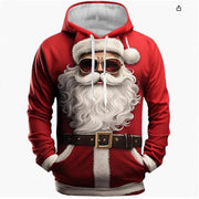 Men's 3D Santa Claus Christmas print hoodie, view 6