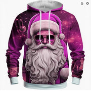 Men's 3D Santa Claus Christmas print hoodie, view 7