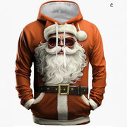 Men's 3D Santa Claus Christmas print hoodie, view 8