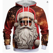 Men's 3D Santa Claus Christmas print hoodie, main product image