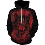 Men's 3D skull print pullover hoodie, design 3