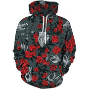 Men's 3D skull print pullover hoodie, design 5