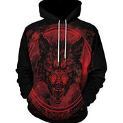 Men's 3D skull print pullover hoodie, view 4