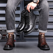 Men's British-style patent-finish boots, view 9