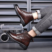Men's British-style patent-finish boots, main product image