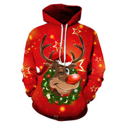 Men's casual 3D printed Santa Claus pattern hoodie, design 2