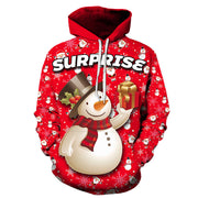 Men's casual 3D printed Santa Claus pattern hoodie, design 3