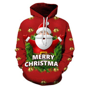 Men's casual 3D printed Santa Claus pattern hoodie, view 4