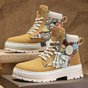 Men's fleece-lined high-top lace-up boots, view 4