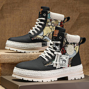 Men's fleece-lined high-top lace-up boots, view 5