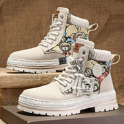 Men's fleece-lined high-top lace-up boots, main product image
