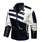Men's fleece-lined PU motorcycle jacket, view 4