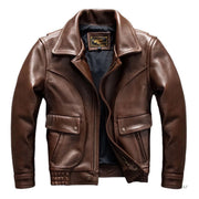 Men's genuine sheepskin leather jacket, view 2