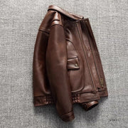 Men's genuine sheepskin leather jacket, view 5