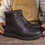 Men's high-top work-style boots in black