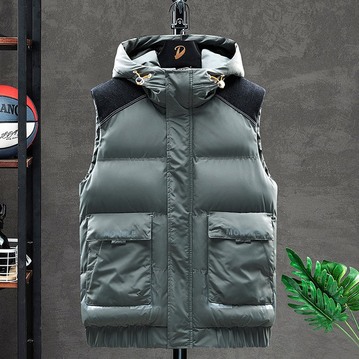 Men's padded vest with detachable collar, main product image