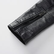 Men's PU leather jacket with pockets, view 2