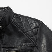 Men's PU leather jacket with pockets, view 3