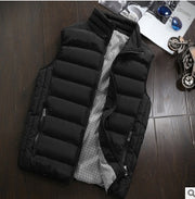 Men's slim-fit zip-up padded vest in black