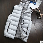 Men's slim-fit zip-up padded vest in gray