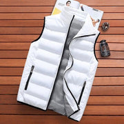 Men's slim-fit zip-up padded vest in white