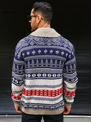 Men's thick knit cardigan sweater coat, view 4