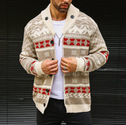 Men's thick knit cardigan sweater coat, main product image