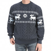 Men's ugly Christmas deer sweater in dark gray