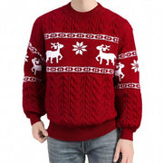 Men's ugly Christmas deer sweater in red