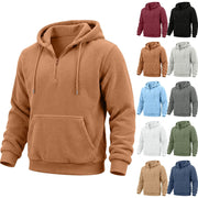 Men's waffle-weave half-zip hoodie, view 8
