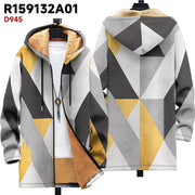 Thick printed hooded cardigan, Type A print style