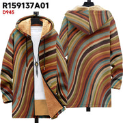 Thick printed hooded cardigan, Type B print style