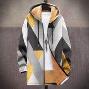 Thick printed hooded cardigan, view 5