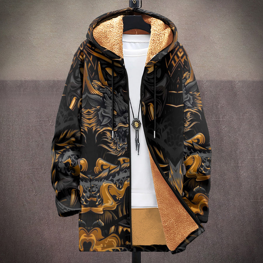 Thick printed hooded cardigan, main product image