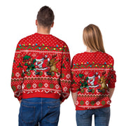 Unisex Christmas digital print crew neck sweater, view 2