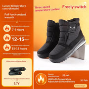 USB rechargeable heated snow boots, Luxury Temperature Control model